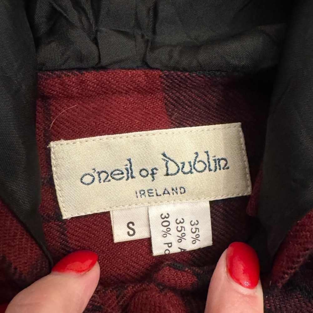 O’Neil of Dublin Wool Blend Girl’s Plaid Hooded Cape Poncho, sz S - Picture 3 of 14
